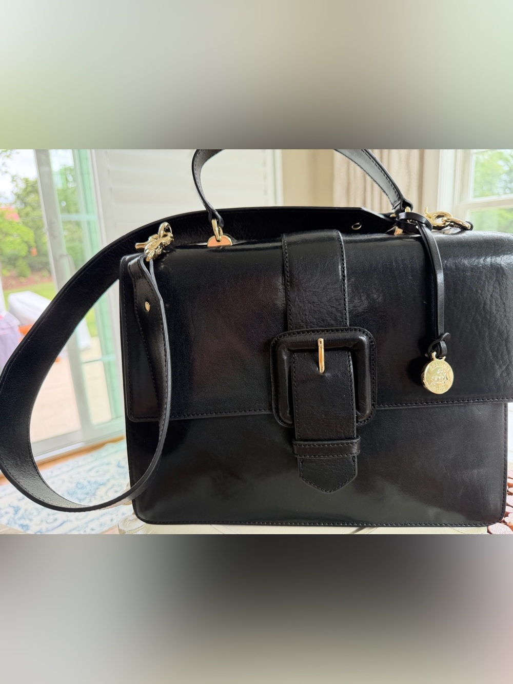 Brahmin  medium Francine Black Topsail Genuine Leather 
Style Q88115900001 - Picture 3 of 15